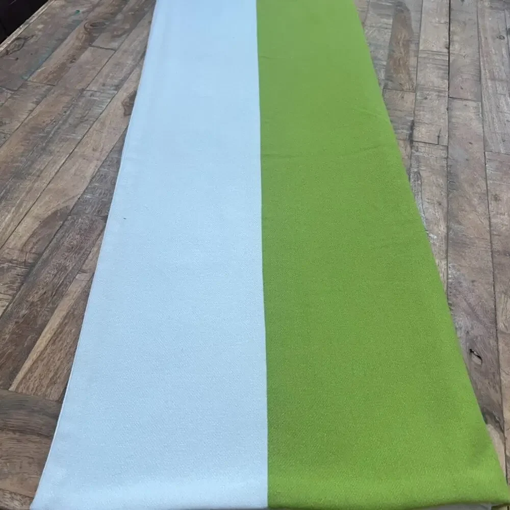 Addition Bedspread Blanket Beige Purple Green Color Block Reversible Wool Front
